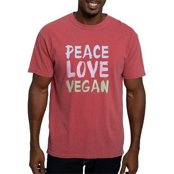 CafePress - Peace Love Vegan Men's Comfort Colors® T Shirt - Mens Comfort Colors Shirt