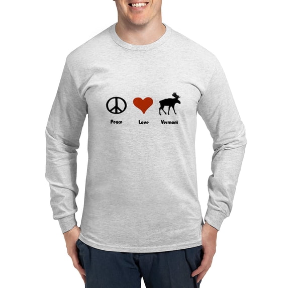 CafePress - Peace Love Vermont Long Sleeve T Shirt - Unisex Cotton Long Sleeve T-Shirt