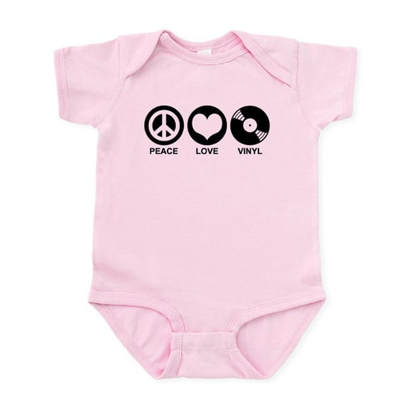CafePress - Peace Love Vinyl Infant Bodysuit - Baby Light Bodysuit, Size Newborn - 24 Months