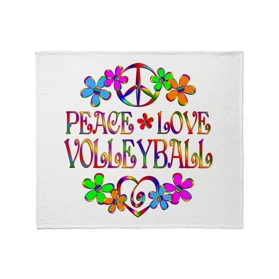 CafePress - Peace Love Volleyball Throw Blanket - Soft Fleece Throw Blanket, 50"x60" for All Ages
