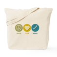 thumbnail image 1 of CafePress - Peace Love Weave Tote Bag - Unisex Canvas Tote Bag, Beige, 1-Piece, 1 of 7