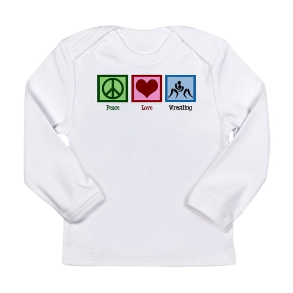 CafePress - Peace Love Wrestling Long Sleeve Infant T Shirt - Long Sleeve Infant T-Shirt