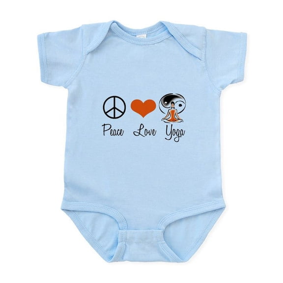CafePress - Peace Love Yoga Infant Bodysuit - Baby Light Bodysuit, Size Newborn - 24 Months