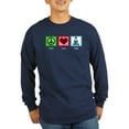 thumbnail image 1 of CafePress - Peace Love Yoga Men's Long Sleeve T Shirt - Long Sleeve Dark T-Shirt, 1 of 4