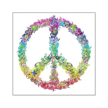 CafePress - Peace Of Flowers Sticker - Square Sticker 3" x 3"