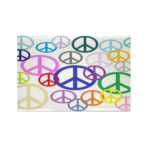 CafePress - Peace Sign Collage - Rectangle Magnet, 2"x3" Refrigerator Magnet