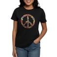 thumbnail image 1 of CafePress - Peace Sign Flowers T Shirt - Women's Traditional Fit Dark T-Shirt, 1 of 4