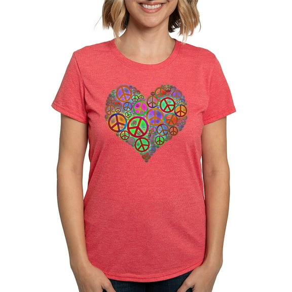 CafePress - Peace Sign Hear T Shirt - Womens Tri-blend T-Shirt