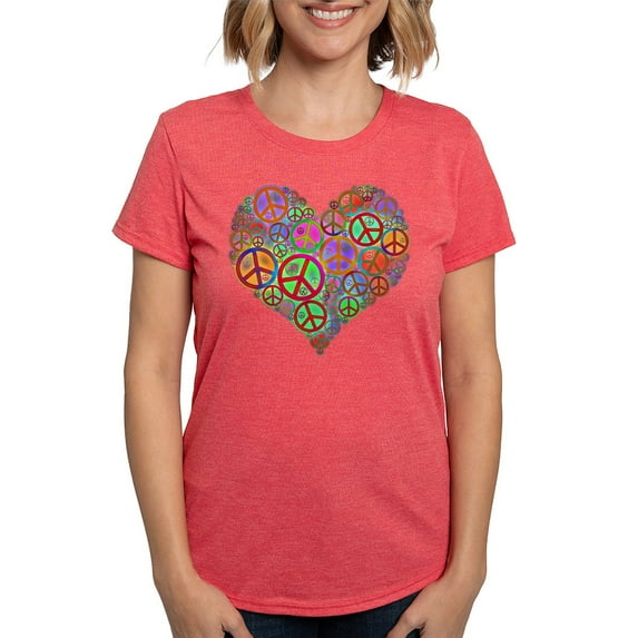 CafePress - Peace Sign Hear T Shirt - Womens Tri-blend T-Shirt