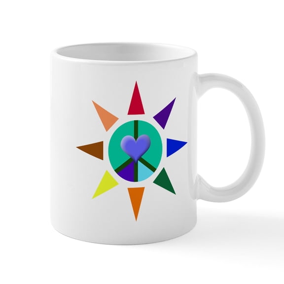 CafePress - Peace Star - 11 oz Ceramic Mug - Novelty Coffee Tea Cup