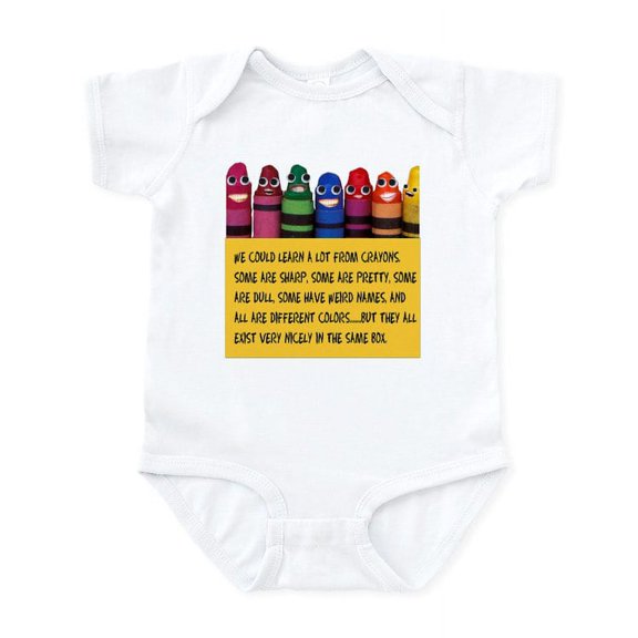 CafePress - Peaceful Crayons Infant Bodysuit - Baby Light Bodysuit, Size Newborn - 24 Months