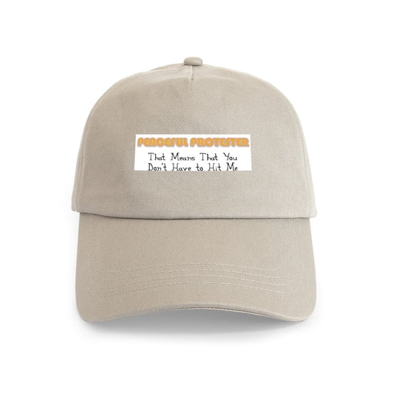 CafePress - Peaceful Protester Cap - Adjustable 100% Brushed Unisex Casual Cotton Baseball Cap, Beige, 1