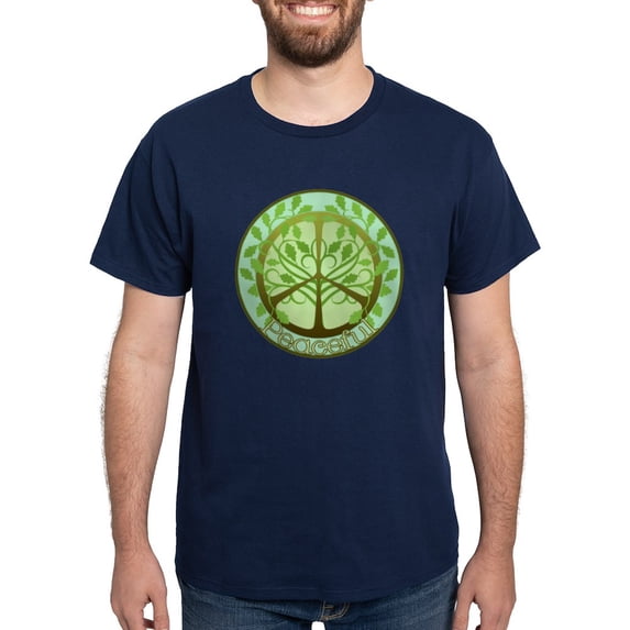 CafePress - Peaceful Tree Dark T Shirt - Men's Classic Graphic Cotton T-Shirt