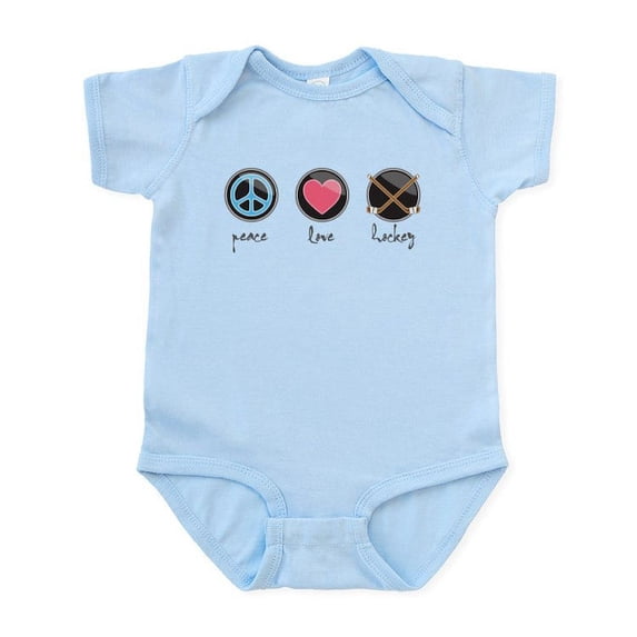 CafePress - Peacelovehockey Body Suit - Baby Light Bodysuit, Size Newborn - 24 Months