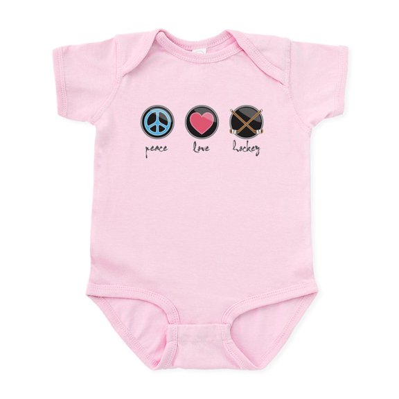 CafePress - Peacelovehockey Body Suit - Baby Light Bodysuit, Size Newborn - 24 Months