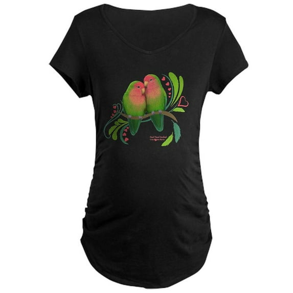 CafePress - Peach Faced Lovebirds - Maternity Dark T-Shirt
