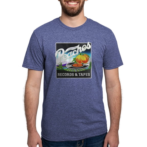 CafePress - Peaches Records And Tapes Logo T Shirt - Mens Tri-blend T-Shirt