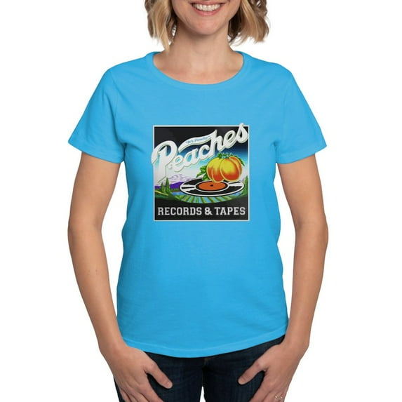 CafePress - Peaches Records And Tapes Logo T Shirt - Women's Traditional Fit Dark T-Shirt