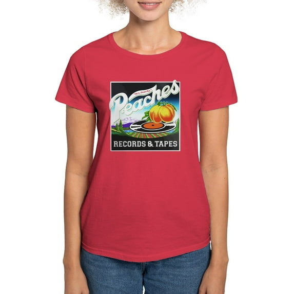 CafePress - Peaches Records And Tapes Logo T Shirt - Women's Traditional Fit Dark T-Shirt
