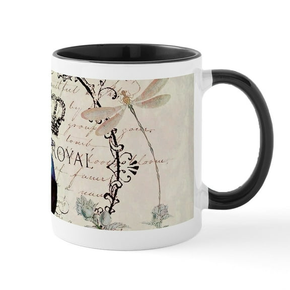 CafePress - Peacock And Spring Flowers Mugs - 11 oz Ceramic Mug - Novelty Coffee Tea Cup