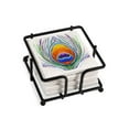 thumbnail image 1 of CafePress - Peacock Feather - Tile Coaster, Drink Coaster Set of 4 w/ holder, 1 of 5