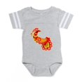 thumbnail image 1 of CafePress - Peacock Peach - Cute Infant Baby Football Bodysuit, 1 of 3