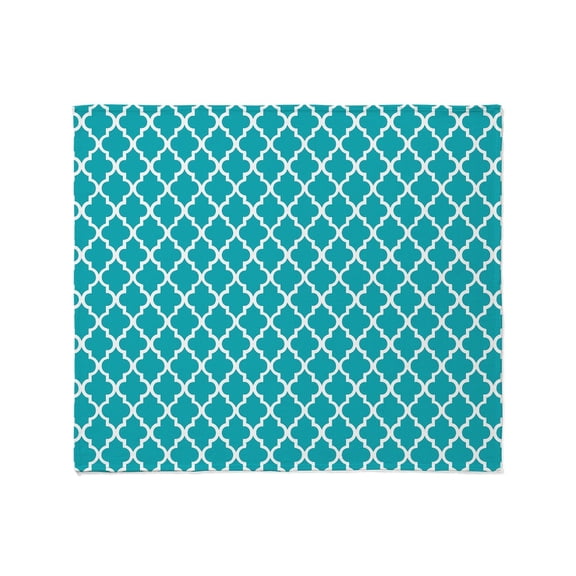 CafePress - Peacock Teal Quatrefoil Throw Blanket - Soft Fleece Throw Blanket, 50"x60" for All Ages