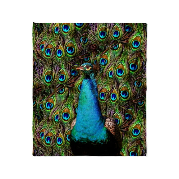 CafePress - Peacock Watch! Throw Blanket - Soft Fleece Throw Blanket, 50"x60" for All Ages