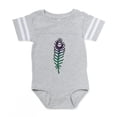 thumbnail image 1 of CafePress - Peacockgoth Feather_Blue - Cute Infant Baby Football Bodysuit, 1 of 3
