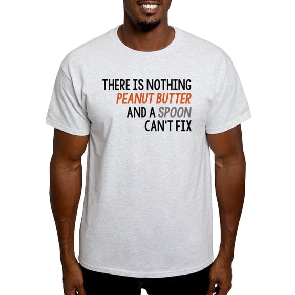 CafePress - Peanut Butter And Spoon Light T Shirt - Men's Classic Graphic T-Shirt