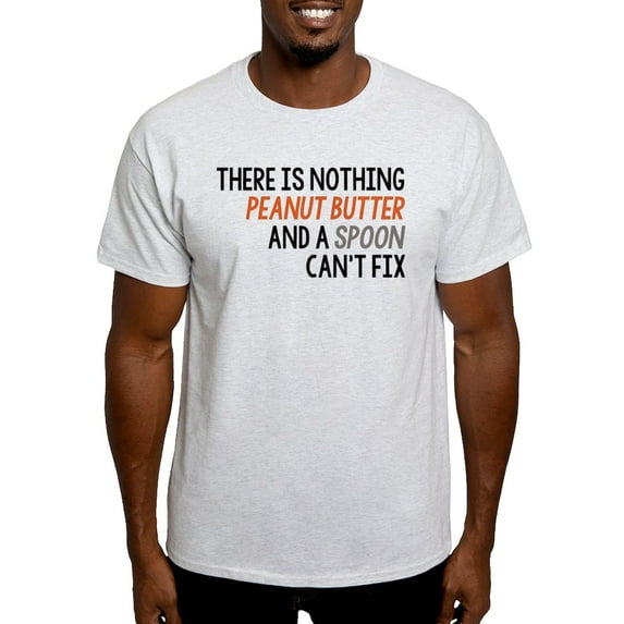CafePress - Peanut Butter And Spoon Light T Shirt - Men's Classic Graphic T-Shirt