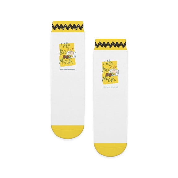 CafePress - Peanuts Ate Too Much - Unisex Novelty Printed Crew Kids Socks