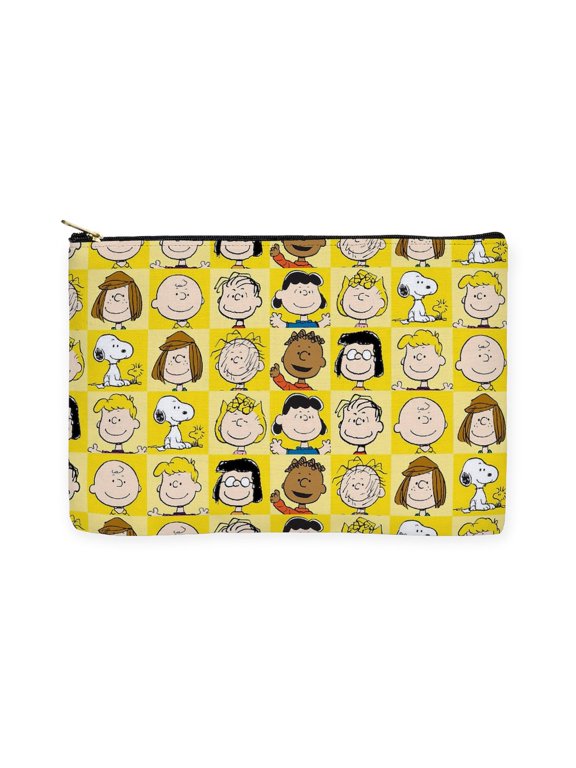 - Peanuts Back To School Pattern - Large Zipper Toiletry Pouch, 12.5"x8.5"