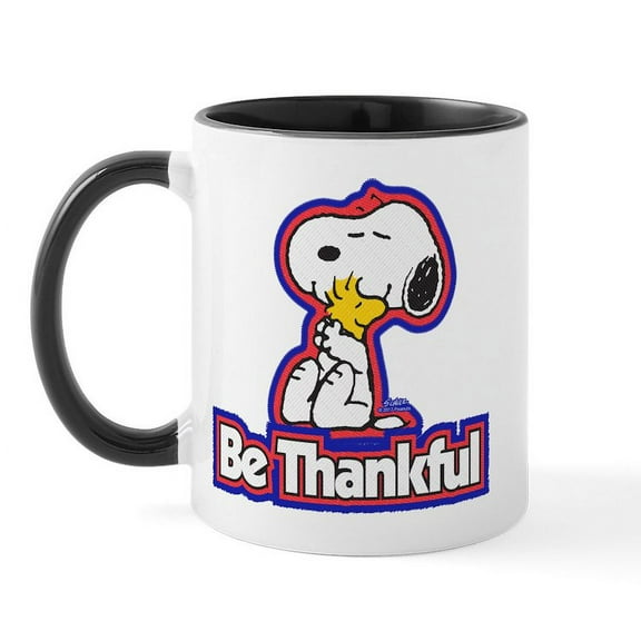 CafePress - Peanuts Be Thankful - 11 oz Ceramic Mug - Novelty Coffee Tea Cup