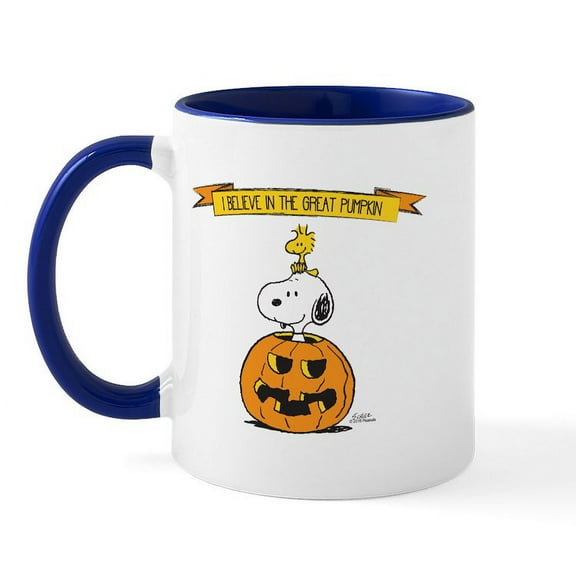 CafePress - Peanuts Believe Great Pumpkin Mugs - 11 oz Ceramic Mug - Novelty Coffee Tea Cup