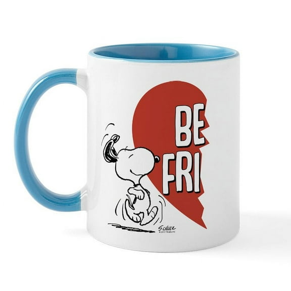 CafePress - Peanuts Best Friends Heart - 11 oz Ceramic Mug - Novelty Coffee Tea Cup