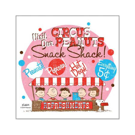 CafePress - Peanuts Circus Square Sticker 3 X 3 - Square Sticker 3" x 3"