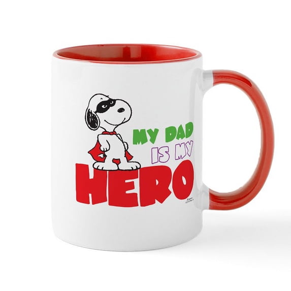 CafePress - Peanuts: Dad Hero Mug - 11 oz Ceramic Mug - Novelty Coffee Tea Cup
