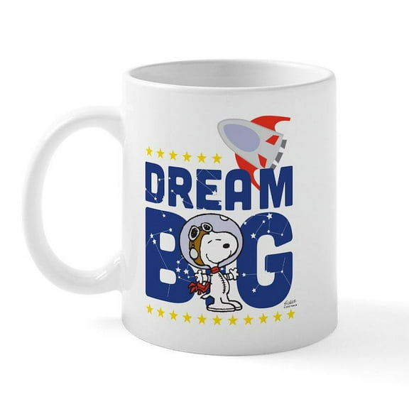 CafePress - Peanuts Dream Big Mugs - 11 oz Ceramic Mug - Novelty Coffee Tea Cup
