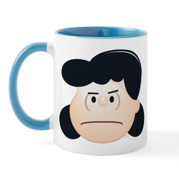 CafePress - Peanuts Emoji Lucy Annoyed - 11 oz Ceramic Mug - Novelty Coffee Tea Cup