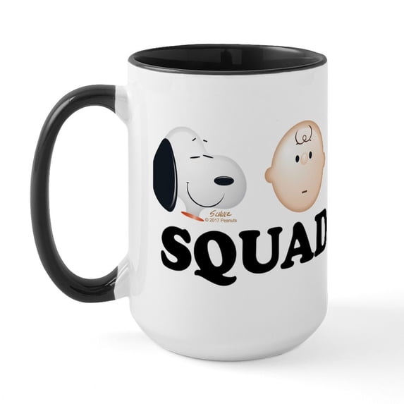 CafePress - Peanuts Emoji Mugs - 15 oz Ceramic Large White Novelty Mug