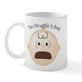 thumbnail image 1 of CafePress - Peanuts Emoji Struggle Is Real - 11 oz Ceramic Mug - Novelty Coffee Tea Cup, 1 of 3