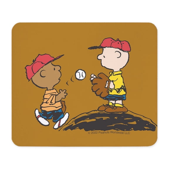 CafePress - Peanuts Franklin & Chuck On The Mound - Non-slip Rubber Mousepad, Gaming Mouse Pad