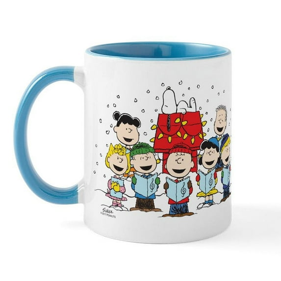 CafePress - Peanuts Gang Christmas - 11 oz Ceramic Mug - Novelty Coffee Tea Cup