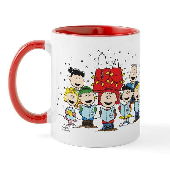 CafePress - Peanuts Gang Christmas - 11 oz Ceramic Mug - Novelty Coffee Tea Cup