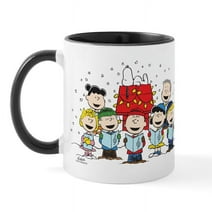 CafePress - Peanuts Gang Christmas 15 Oz Ceramic Large Mug - 11 oz Ceramic Mug - Novelty Coffee Tea Cup