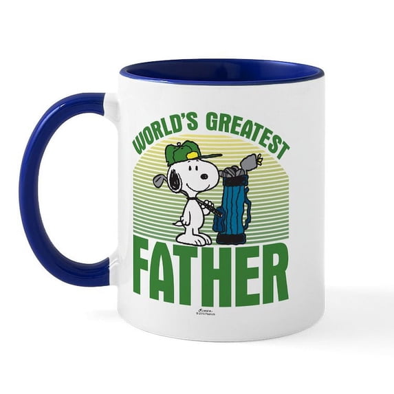 CafePress - Peanuts: Golf Father Mug - 11 oz Ceramic Mug - Novelty Coffee Tea Cup