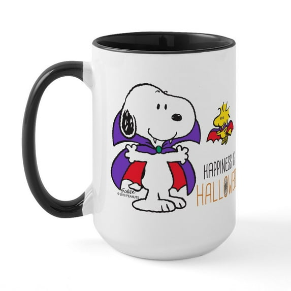 CafePress - Peanuts Halloween Happi - 15 oz Ceramic Large White Novelty Mug