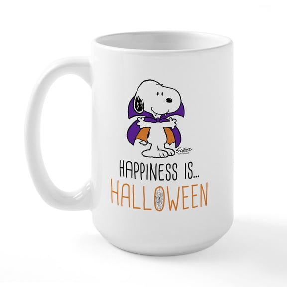 CafePress - Peanuts Happiness Is Hall - 15 oz Ceramic Large White Novelty Mug