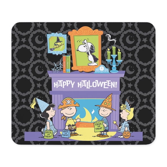 CafePress - Peanuts Happy Halloween Fireplace - Non-slip Rubber Mousepad, Gaming Mouse Pad